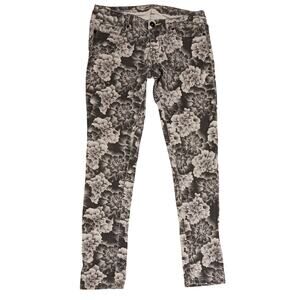 Aeropostale Lola Low-rise Jegging Black & White Floral pattern Womens Size 6